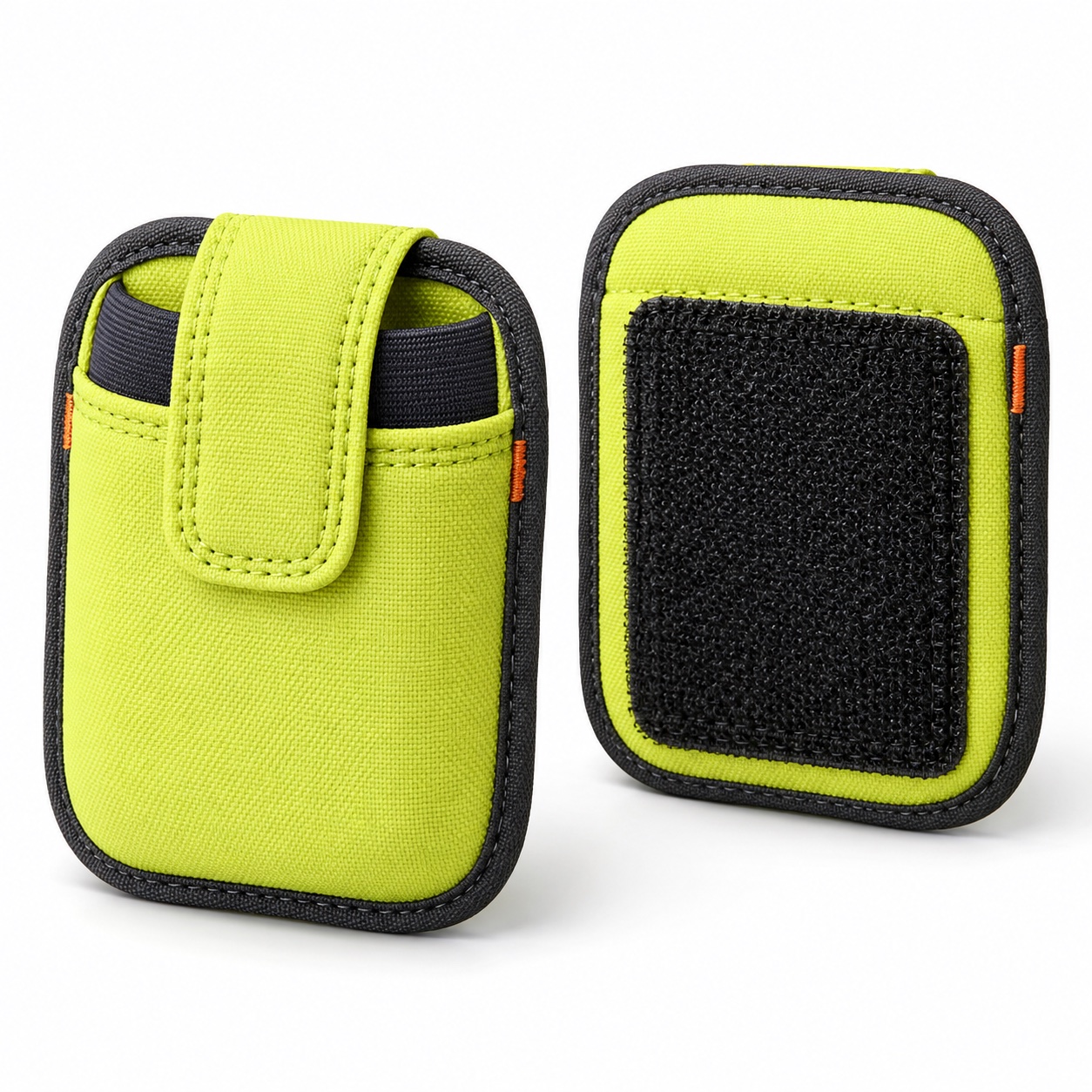 AI product concept: two lime textile pod carriers on white